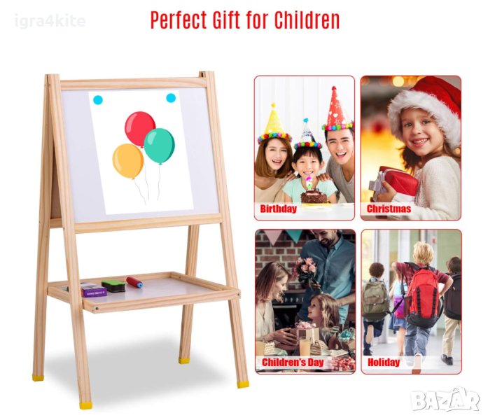 Голям дървен двустранен магнитен статив / ТОП ЦЕНИ на чертожни дъски и стативи, снимка 1