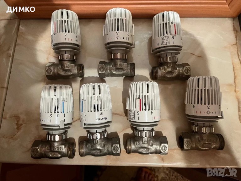 Термоглава Heimeier +прав вентил(Комплект), снимка 1