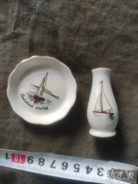 Продавам Унгарски порцелан : миниатюрна ваза и чиния, снимка 1