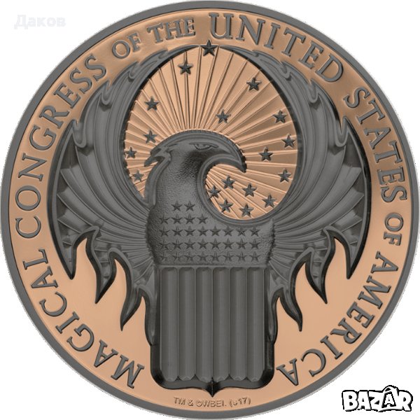 2017 Острови Кук $5  1 Oz Сребро .999 Proof и червено злато, снимка 1