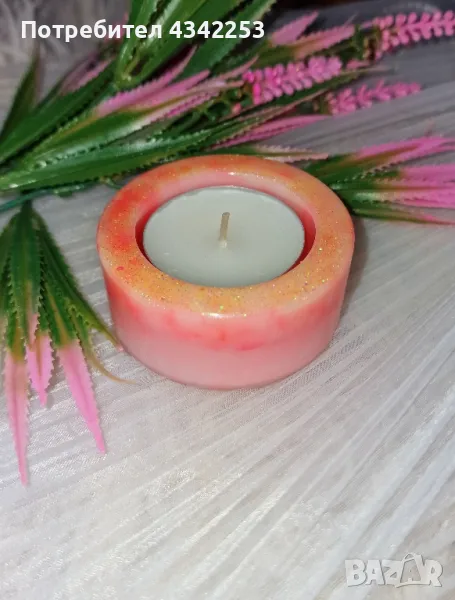 Свещник от епоксидна смола 🕯с ароматна свещичка , снимка 1
