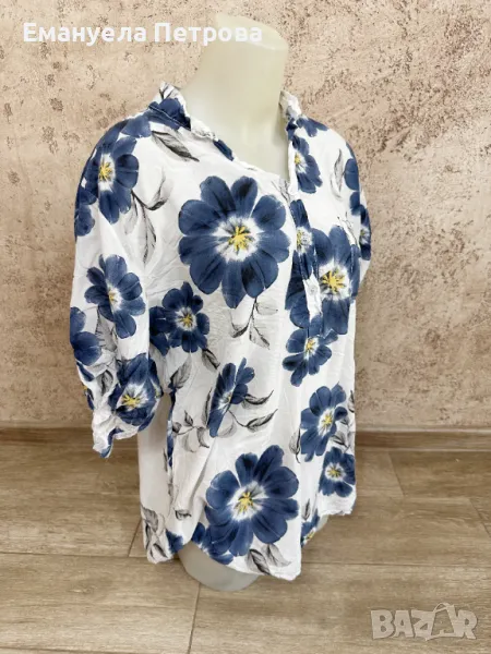 Дамска ежедневна свободна риза на цветя , снимка 1