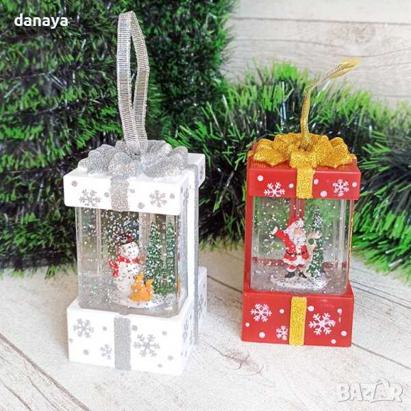 3174 Светещо коледно преспапие Подарък, 11 см, снимка 1