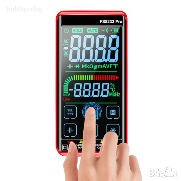 Мултицет със сензорен дисплей, NCV и измерване на 9 параметъра, снимка 1