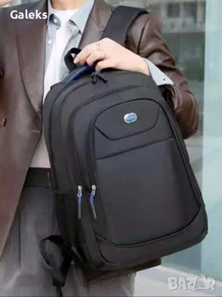 Ергономична и подсилена черна мъжка раница за пътуване с голям капацитет!, снимка 1