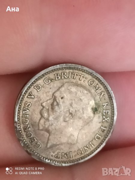 3 пенса 1934 г сребро Великобритания , снимка 1