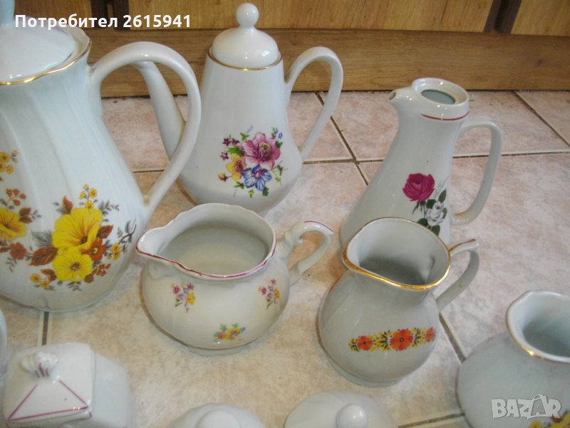 Стар Ретро Български Порцеланов Сервиз-От Соца-Канички-Сосиера-Завод "Китка"-Н.Пазар, снимка 1