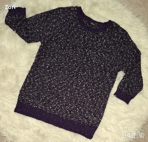 Блуза от рехаво плетиво от лилаво-сребристо букле, снимка 1