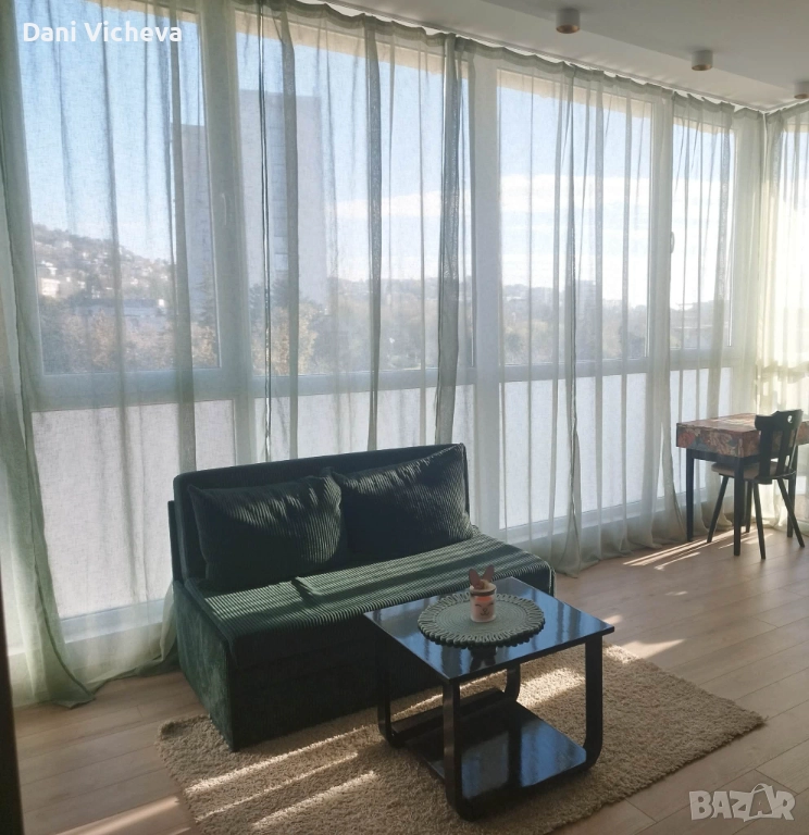 Разтегателен фотьойл зелено кадифе, снимка 1