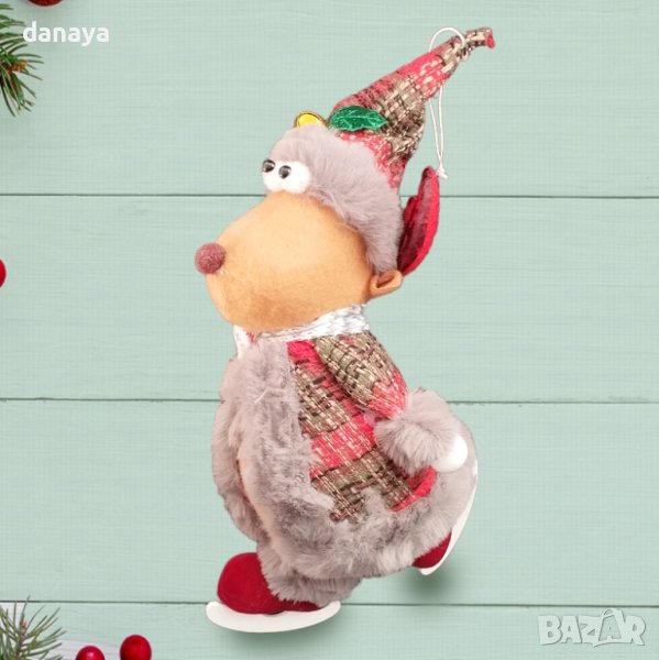 4157 Коледна украса за окачване Еленче с кънки, 20см, снимка 1