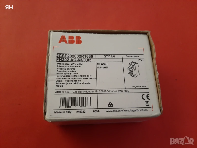 Дефекто Токова Защита ABB,63A,30mA-ITALY, снимка 1
