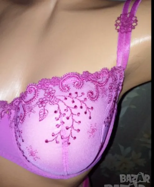 Simone Perele ,75 D- Перфектен френски сутиен с меки чашки с банел в розово, снимка 1