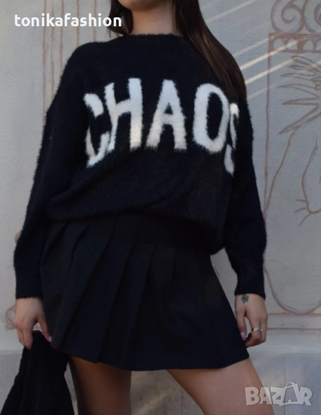 Пухкав дамски пуловер , снимка 1