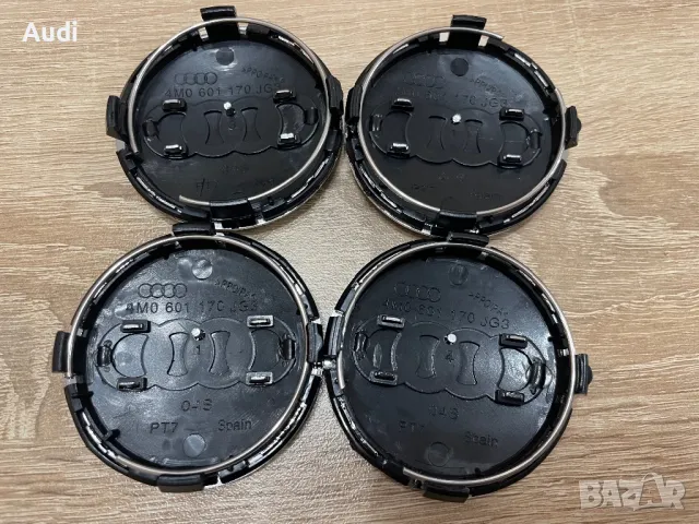 Капачки за джанти Audi 61мм хром лайстна 4M0601170JG3 Черни и Сиви Капачки за джанти Ауди, снимка 10 - Аксесоари и консумативи - 48683984