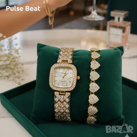 Елегантен дамски часовник с гривна – решение за подарък и ежедневен блясък, снимка 8 - Дамски - 52056629