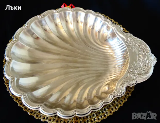 Посребрен съд за сервиране перлена мида,барок., снимка 2 - Антикварни и старинни предмети - 48031246