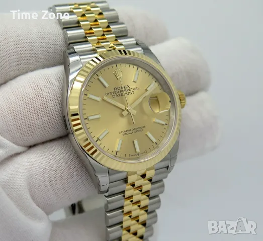 Rolex Datejust 36mm Two Tone Yellow Gold Champagne Dial Automatic Дамски Различни Варианти, снимка 10 - Дамски - 48183135