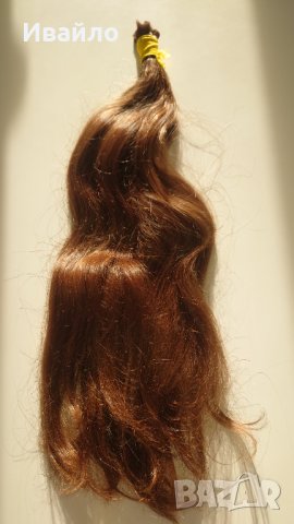 Естествена коса. Необработена, кестенява, 60см, 180гр., снимка 5 - Аксесоари за коса - 44215054