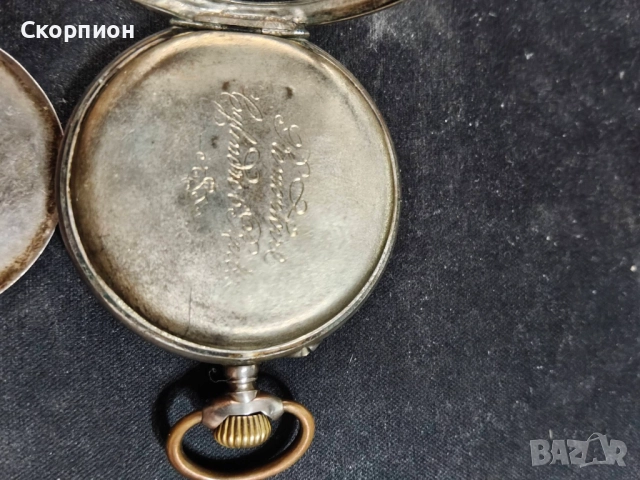 Швейцарски СРЕБЪРЕН джобен часовник 1901г. с позлата - 10 РУБИНА - ПРОМОЦИЯ, снимка 6 - Джобни - 50040781