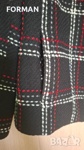 Черно сако в едро бяло-сиво-червено каре, снимка 7 - Сака - 49685729