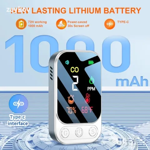 HAKINAKU Преносим CO детектор Детектор за въглероден окис, мобилен CO Warner, снимка 6 - Друга електроника - 47960846