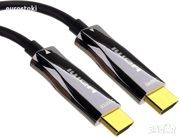 Оптичен кабел HDMI 2.0b 4K UHD 2160p, позлатени конектори, 20 метра Идеален за домашно кино, снимка 2 - Стойки, 3D очила, аксесоари - 51472920