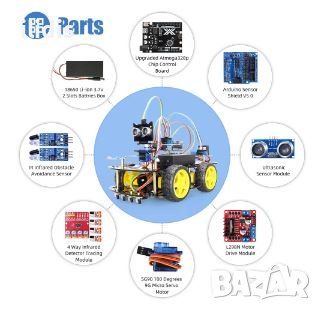4WD смарт количка за Ардуино Уно R3 project, снимка 7 - Други - 38274620