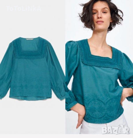 Zara Риза/блуза, снимка 2 - Блузи с дълъг ръкав и пуловери - 36140610