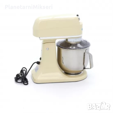 Планетарен миксер 6,5 л – слонова кост | Тих, мощен и елегантен, снимка 3 - Обзавеждане на кухня - 52811013
