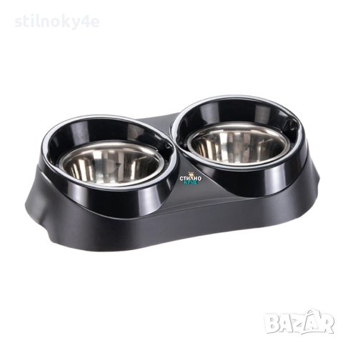 Поставка с две иноксови купи за средни/едри породи кучета Кучешки купи Купа за куче/кучета