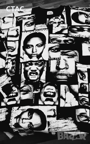 Нова оригинална и ефектна блузаZARA/хубави черно-бели нюанси/, снимка 4 - Блузи - 49469012