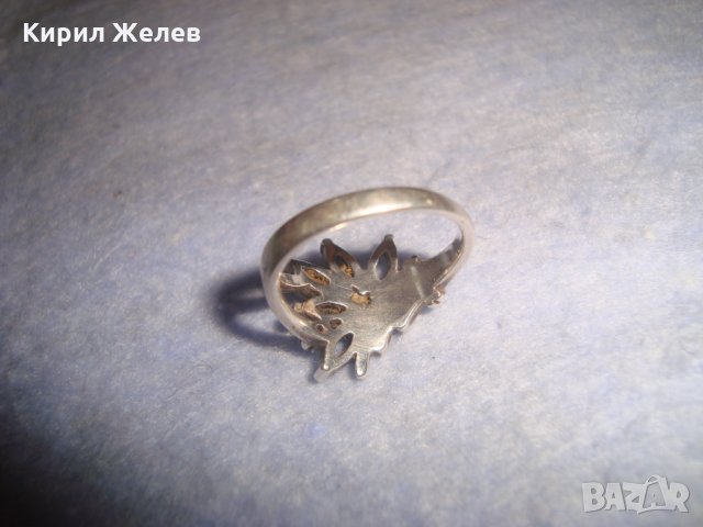 СТАР СРЕБЪРЕН ФЛОРАЛЕН АРТ ПРЪСТЕН СРЕБРО 925 с ЦИРКОНИ 25971, снимка 11 - Пръстени - 35974403
