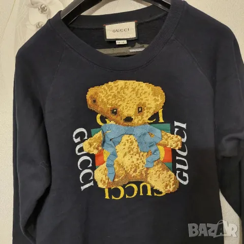 блуза Gucci Felted Jersey Sweatshirt With Teddy Bear размер М-Л, снимка 6 - Блузи с дълъг ръкав и пуловери - 49043393