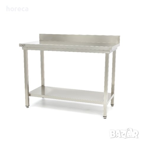 Работна маса от неръждаема стомана 1400 х 600 мм със заден борд