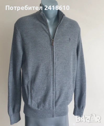 POLO Ralph Lauren Cardigan Merino Knitted Full Zip Mens Size L ОРИГИНАЛ! Мъжка Вълнена Жилетка с цял, снимка 16 - Пуловери - 53082352
