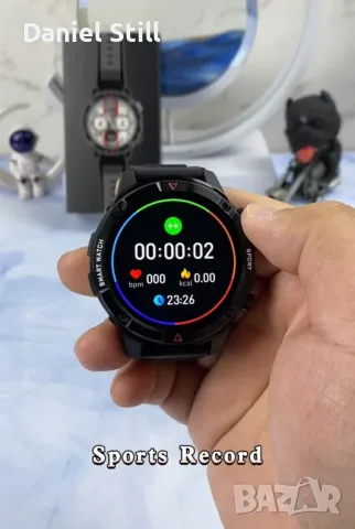 2025 НОВ Модел Луксозен Смарт часовник Голям 1,6" AMOLED дисплей Памет 4G ROM , снимка 8 - Водоустойчиви - 47401350