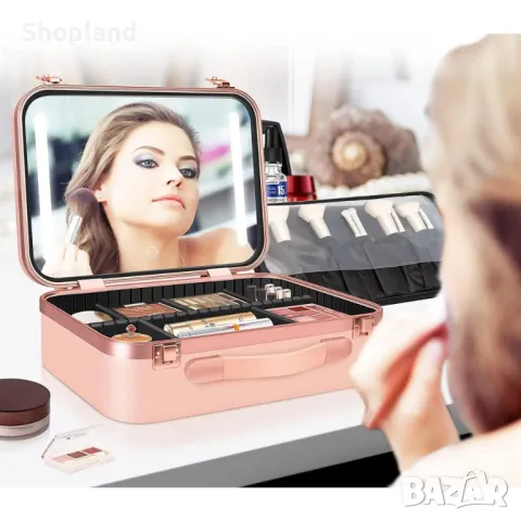Куфар  за гримове с LED огледало, снимка 4 - Други - 48523962