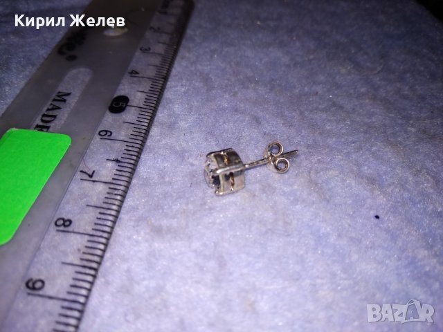 МИНИАТЮРНА СРЕБЪРНА КРИСТАЛНА ОБЕЦА СРЕБРО 925 КЛАСИЧЕСКИ РЕТРО МОДЕЛ 25823, снимка 6 - Обеци - 39665886