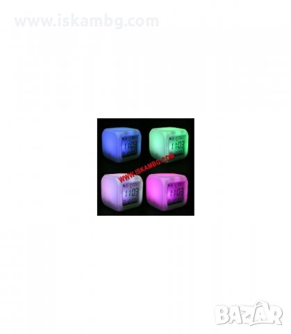 СВЕТЕЩ СТАЕН LED ЧАСОВНИК СЪС 7 ЦВЯТА - код кубче, снимка 2 - Друга електроника - 34088601