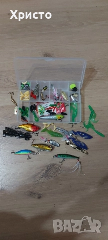 Комплект 110 части за спинингов риболов воблери блесни клатушки силикони 