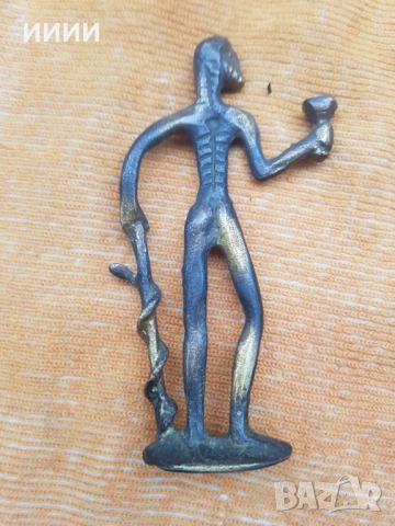 Бронзова пластика статуетка Асклепий , снимка 2 - Антикварни и старинни предмети - 53471806