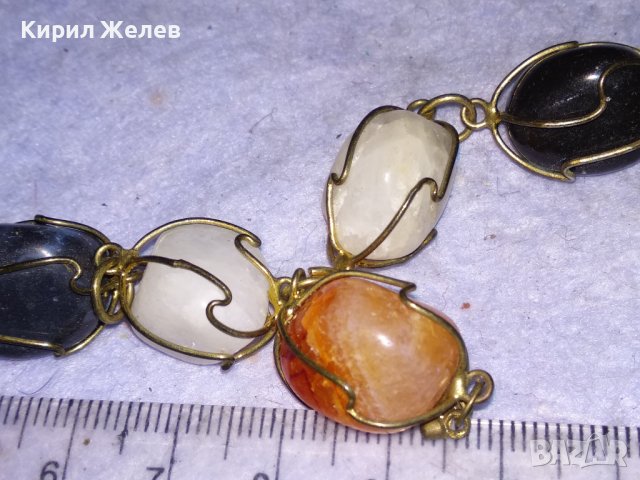 СТАРО РЕТРО АРТ КОЛИЕ РЪЧНА МАЙСТОРСКА ИЗРАБОТКА с НАТУРАЛНИ ПОЛУСКЪПОЦЕННИ КАМЪНИ 38919, снимка 7 - Колиета, медальони, синджири - 41865393