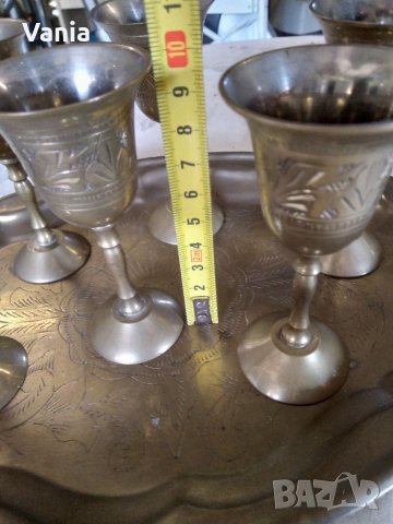 Чашки с поднос от месинг, снимка 4 - Колекции - 34155166