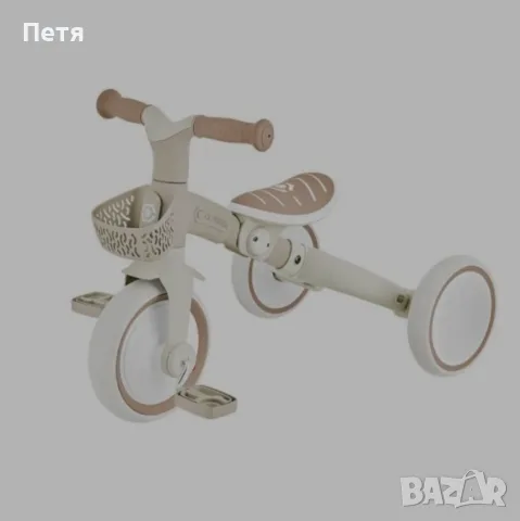 Нова, неизползвана триколка с родителски контрол 3в1 GLOBBER LEARNING TRIKE PLUS ECOLOGIC, бежова. Л, снимка 2 - Детски велосипеди, триколки и коли - 55709014