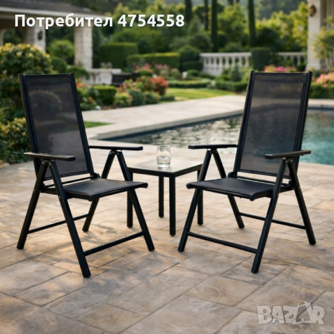 Сгъваем стоманен стол с регулиране на облегалката , снимка 3 - Столове - 53825929