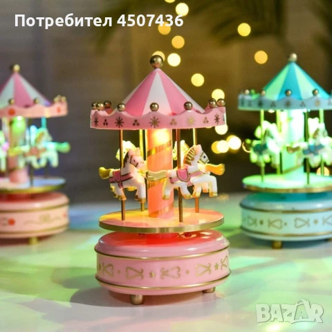 Луксозна музикална кутия с въртележка 4 коня, снимка 11 - Декорация за дома - 50840762