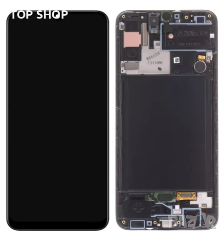Дисплей с тъчскрийн Samsung Galaxy A30s A307, с рамка, черен, сервизен пакет GH82-21190A