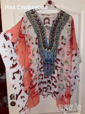 Wow 🤩 нова плажна туника наметка за плаж парео пончо за плаж тип пеперуда one size размер , снимка 8 - Туники - 41578761