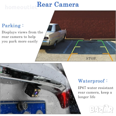 ПРОМОЦИЯ Огледална камера за автомобил с предна и задна камера – Full HD 1080P - X001L8V2J1, снимка 6 - Аксесоари и консумативи - 51961801