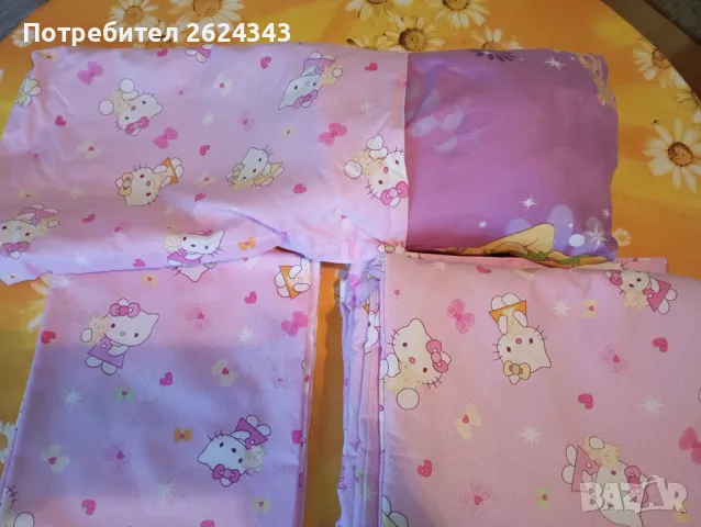 Бебешки спален комплект Hello Kitty от 4 части, снимка 4 - Спално бельо и завивки - 48261030